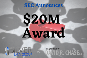In a recent press release, the SEC announced that it had awarded a $20 million bounty to a whistleblower who provided credible and useful information, which helped the Enforcement Division complete an enforcement action much quicker. Through offering additional information and continuing to assist staff, the SEC’s enforcement action was ultimately successful. The SEC whistleblower offered information voluntarily, offering substantial information and ongoing assistance that resulted in the success of the enforcement action. The whistleblower was involved in the wrongdoing for only a short period of time, and was acting at the direction of a supervisor. According to the SEC whistleblower order, the SEC took into consideration these facts when issuing the award. 