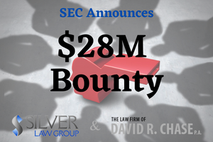 The SEC recently announced that it has awarded a bounty of more than $28 million to “joint whistleblowers” who offered information and assisted in a successful enforcement action. The order indicated that there were four individuals that were called “Claimant 1,” and will each receive 25% of the total, or roughly $7 million each.  The SEC decided to consolidate the four individuals into a single Claimant entity, stating in the order:  We have determined to treat the Joint Claimants jointly as a “whistleblower” for purposes of the award determination given that they jointly submitted their information to the Commission through the same counsel and provided substantively identical whistleblower award applications. See Exchange Act Section 21F(a)(6) (defining “whistleblower” to mean “2 or more individuals acting jointly who provide information relating to a violation of the securities laws to the Commission”) . . . the Office of the Whistleblower is directed to pay each of them individually 25% of their joint award.