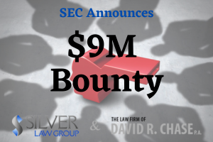 The SEC has announced its latest whistleblower bounty of approximately $9 million to one individual. The amount represents a percentage of the collected monetary sanctions from the enforcement actions.

In the press release, the SEC stated that the individual “repeatedly” reported their concerns internally before submitting their information to the Enforcement Division. The whistleblower then provided “substantial and ongoing cooperation” to SEC staff, which included substantial, comprehensive information that led to a successful enforcement action.